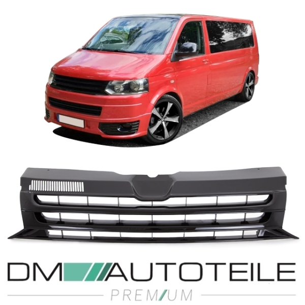 Kühlergrill Grill Clean hochglanz Schwarz Sportgrill für VW T5 GP Facelift 09-15