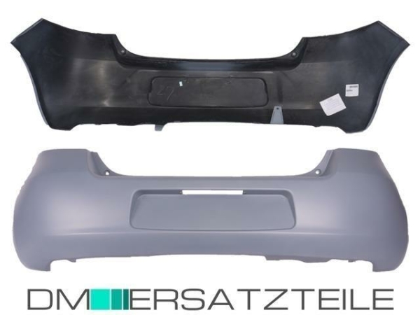 Toyota Yaris II Stoßstange Hinten Bj 06-08 grundiert ohne Dreieckige Katzenaugen