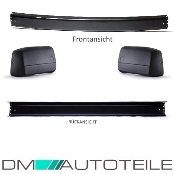 Set für VW T3 T2 Stoßstange Vorne Schwarz Metall verstärkt +Stoßstangenecken SET