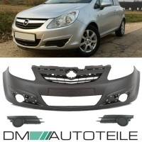 Stoßstange vorne grundiert + Gitter SET geschlossen passt für Opel Corsa D ab 2006-2011