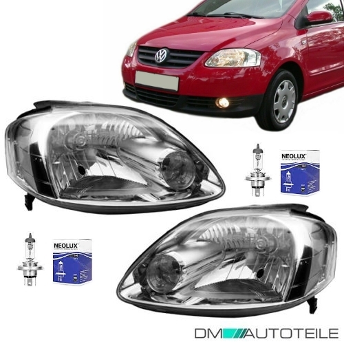 Scheinwerfer SET + Birnen H4 Leuchtmittel passt für VW Fox 5Z ab 2005-2007
