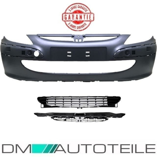 SET Peugeot 307 Bj. 01-05 Stoßstange vorne + Kühlergrillblende + Gitter unten