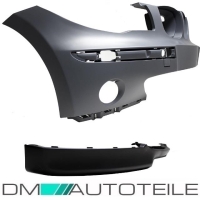 Set Stoßstange 04-07 vorne oben ohne SRA+Spoiler geriffelt passt für BMW 1er E87