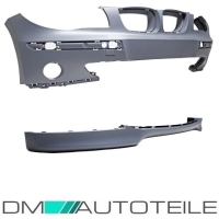 Set Stoßstange 04-07 vorne oben ohne SRA+Spoiler grundiert passt für BMW 1er E87