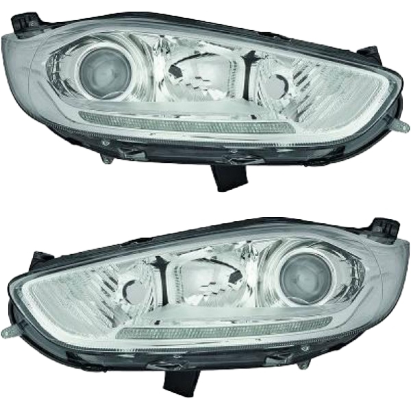 Visteon Scheinwerfer + Motor+LED H7/H1 SET passt für Ford Fiesta VI 2013>