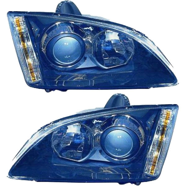 Scheinwerfer Schwarz H1/H7 SET passend für Ford Focus II Vorfacelift ab 04-08