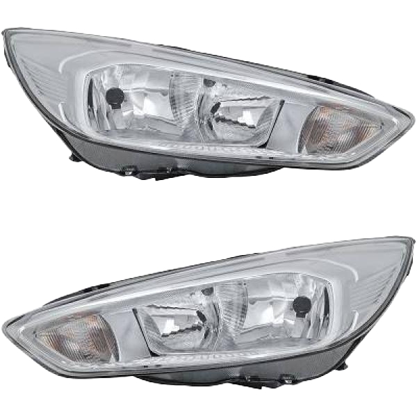 Scheinwerfer SET H7 Depo in chrom passt für Ford Focus III Facelift ab 14-18