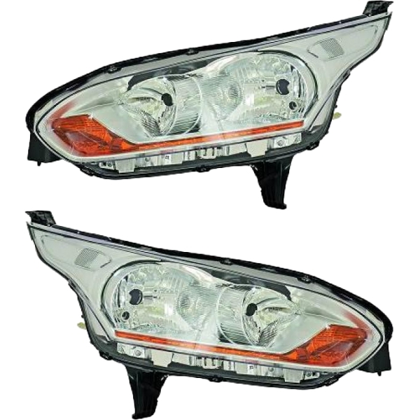 Scheinwerfer Depo H7 SET passt für Ford Transit Connect V408 chrom ab 13-15