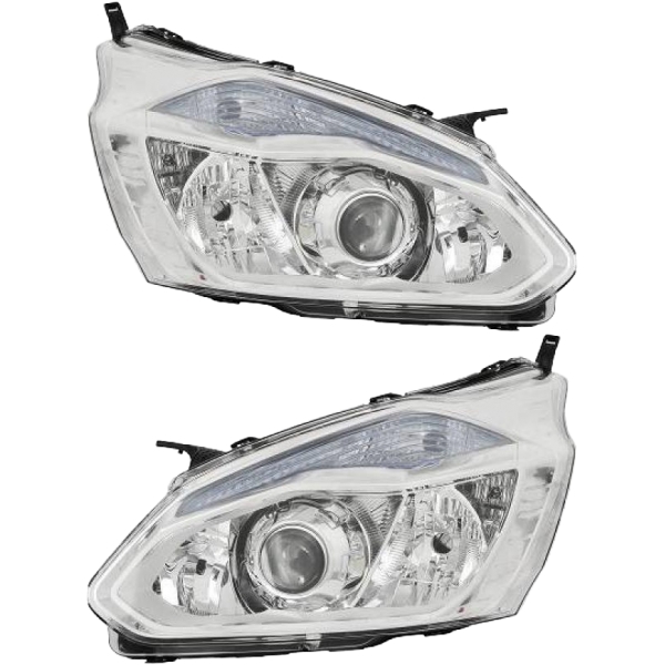 Scheinwerfer SET chrom passt für Ford Tourneo CUSTOM V362 Vorfacelift 12-18