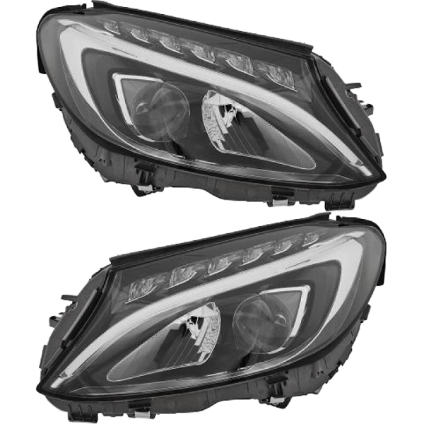 Marelli Scheinwerfer + LED SET passt für Mercedes C (W205/S205/C205) ab 14-18