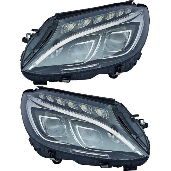 Marelli Scheinwerfer + LED SET passt für Mercedes C (W205/S205/C205) ab 14-18