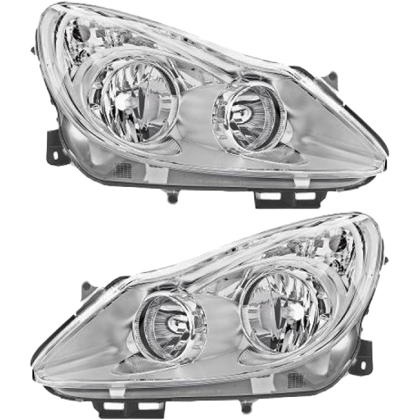 Scheinwerfer H7 Depo chrom SET passt für Opel Corsa D Kasten S07 ab 06-10
