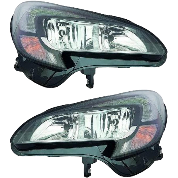 Scheinwerfer H7 + LED TGFL Depo SET passt für Opel Corsa E (X15) ab 14-19