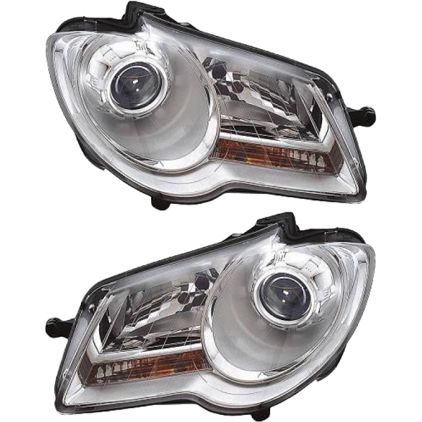 Scheinwerfer Depo H7/H7 chrom SET passt für VW Touran (1T2) ab 06-10