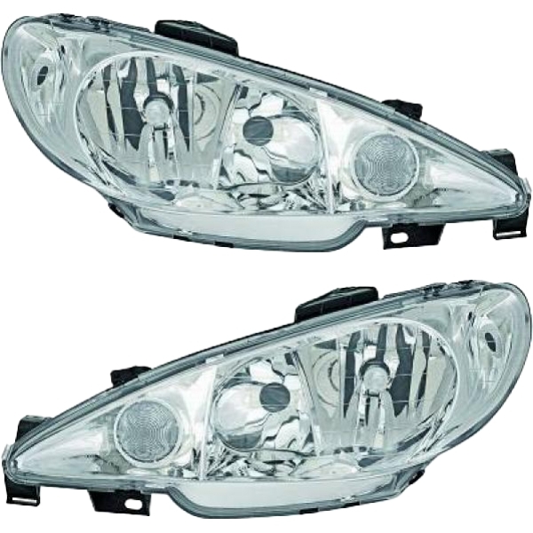 Valeo Scheinwerfer H7 klarglas SET passt für Peugeot 206 2D/2AC/2EK ab 98-06