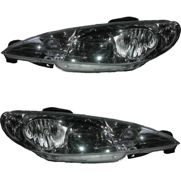 Valeo Scheinwerfer schwarz H7 SET passt für Peugeot 206 2D/2AC/2EK ab 98-06