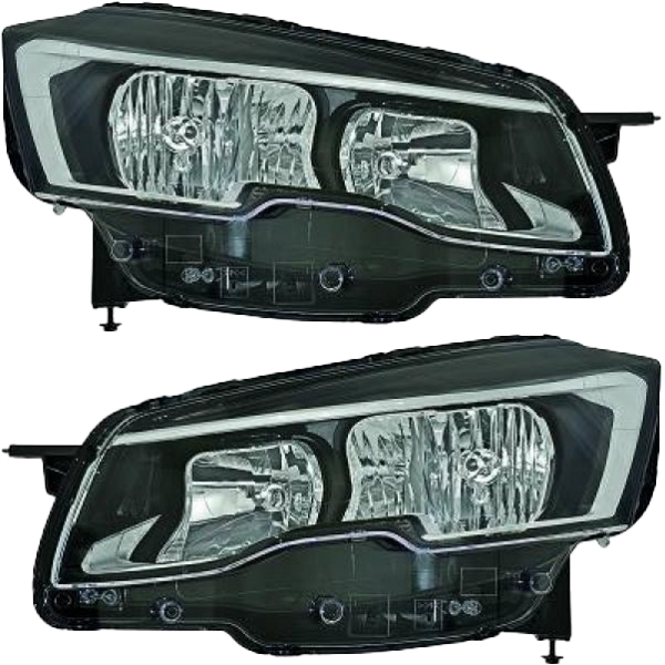 Valeo H7 Scheinwerfer SET schwarz passt für Peugeot 508 I Facelift ab 14-18