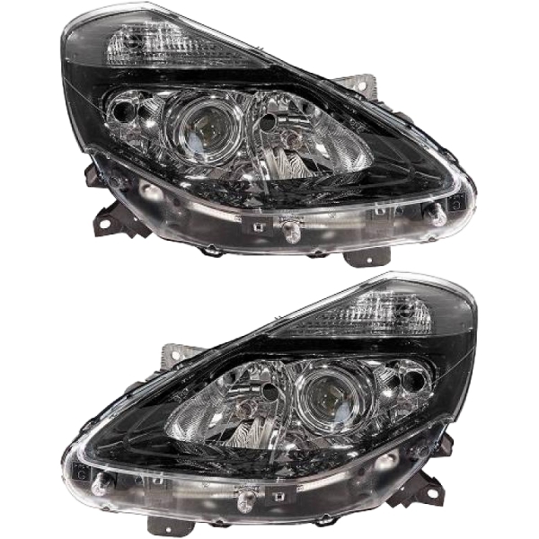 Valeo Scheinwerfer SET schwarz H7/H1 +Kurvenlicht für Renault Clio III 09-14