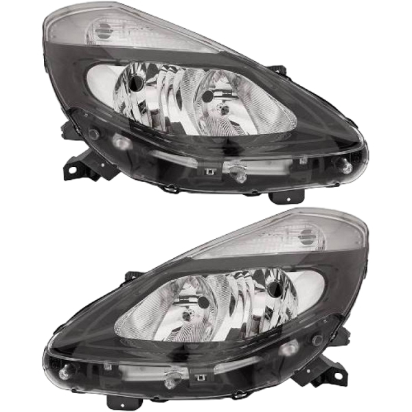 Scheinwerfer SET schwarz H7/H7 passt für Renault Clio III +Grandtour bj 09-14