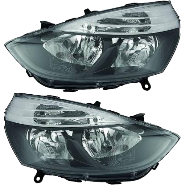 Scheinwerfer SET chrom H7/H1 +Motor passt für Renault Clio IV+Grandtour 12-16