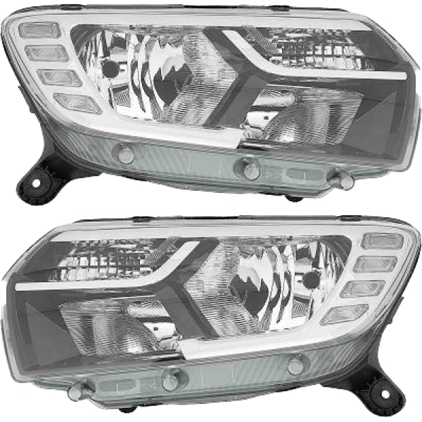 Scheinwerfer SET H7/H7 +LED TFL passt für Dacia LOGAN II MCV Sandero Facelift