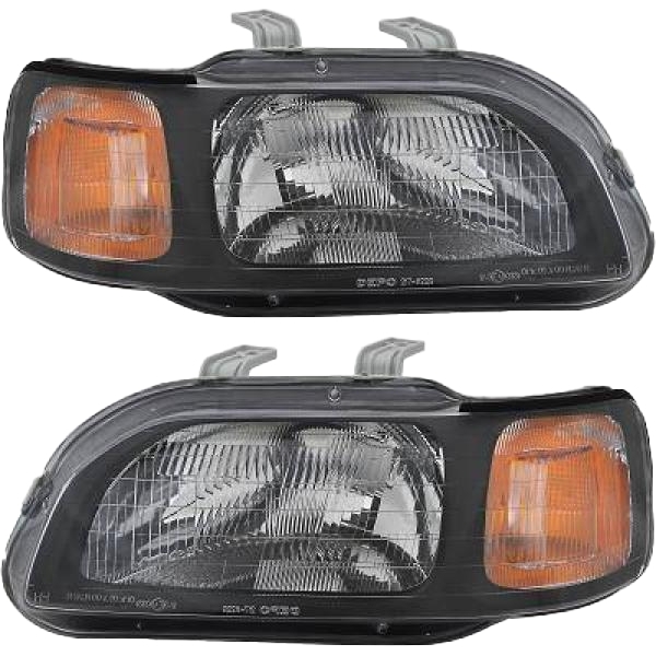 Scheinwerfer schwarz Depo SET passt für Honda Civic VI Fastback (MA) ab 95-99