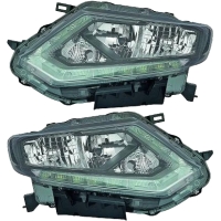 Scheinwerfer Depo H11/H9/LED SET passt für Nissan...