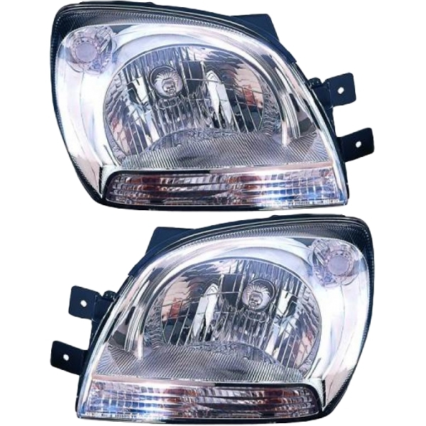 Scheinwerfer Depo chrom H4 SET passt für Kia Sportage ab Baujahr 2004-2008