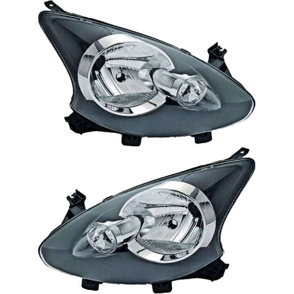 Valeo Scheinwerfer Depo transparent H4 SET passt für Toyota Aygo KGB ab 05-14