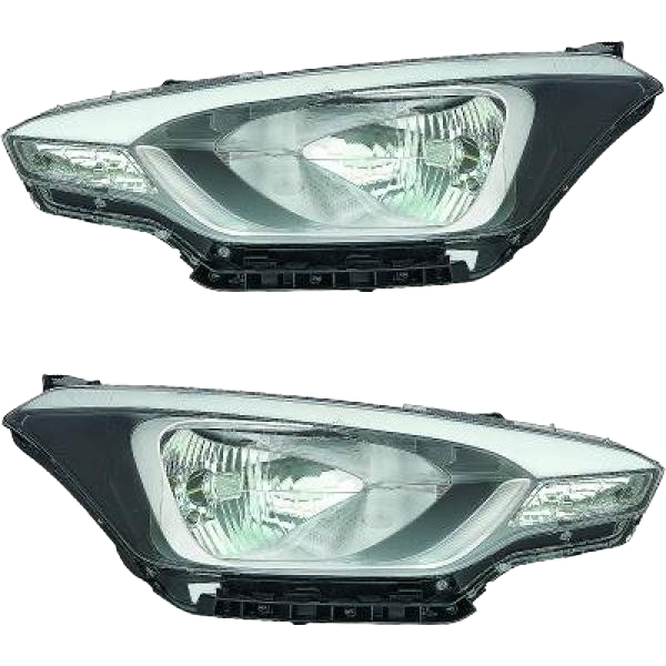 Scheinwerfer schwarz Depo H4 SET passt für Hyundai i20 Coupe (GB) ab 14-20