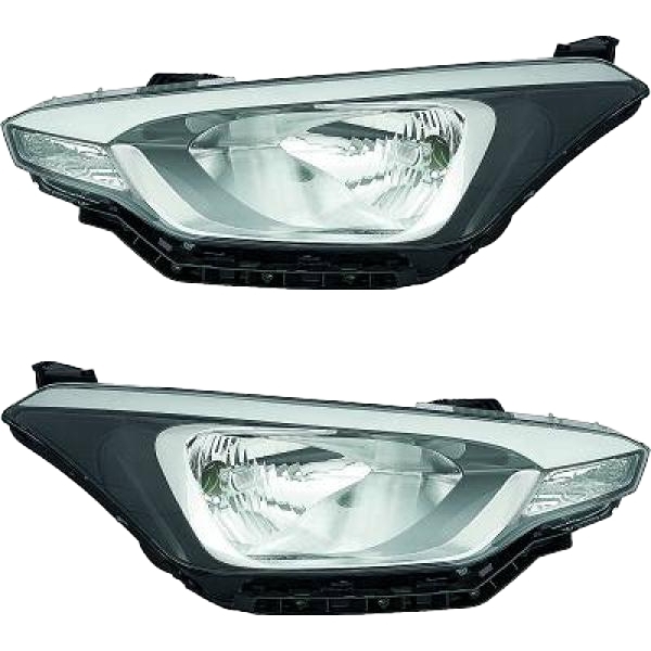 Scheinwerfer schwarz H4 SET passt für Hyundai i20 Active (GB) ab 14-20