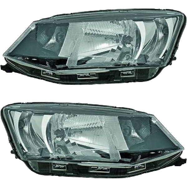 Valeo Scheinwerfer H4 SET passt für Skoda Fabia III (NJ3/NJ5) ab 2014-2018