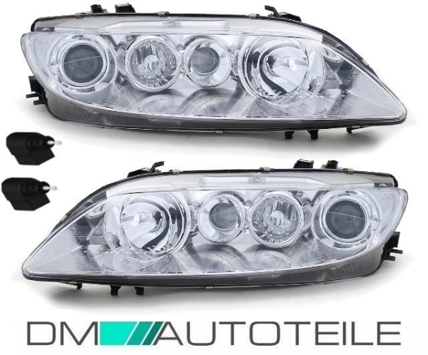 Set Mazda 6 Scheinwerfer Rechts+Links 02-05 + Nebelscheinwerfer + Motor H1/H1/H3