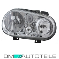 Scheinwerfer Rechts H7/H1 Klarglas Chrom ohne Nebel passt für VW Golf 4 ab 97-06