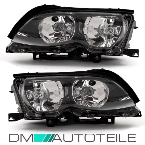 FACELIFT H7/H7 Scheinwerfer SET Schwarz passt f BMW E46 4/5 Türer 01-05+GARANTIE