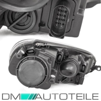 Scheinwerfer Klarglas Schwarz Optik + 2x Osram H7 passt für VW Golf 5 Jetta