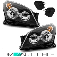 Scheinwerfer RE+LI Schwarz + Stellmotoren +4x H7 Philips...