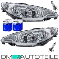 Set Peugeot 206 Klarglas Scheinwerfer Rechts & Links...
