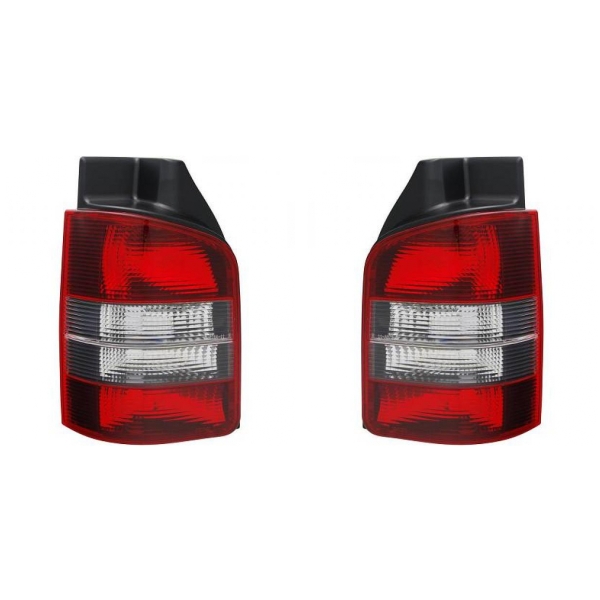 Rückleuchten Heckleuchten Depo / TYC rot grau SET passt für VW T5 Transporter ab 2003-2009