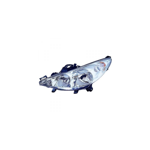 Valeo Frontscheinwerfer Scheinwerfer Hauptscheinwerfer rechts H7/H1/W5W/PY21W mit Motor und Birnen für Peugeot 207 WA WC WD WK Baujahr 2006-2012