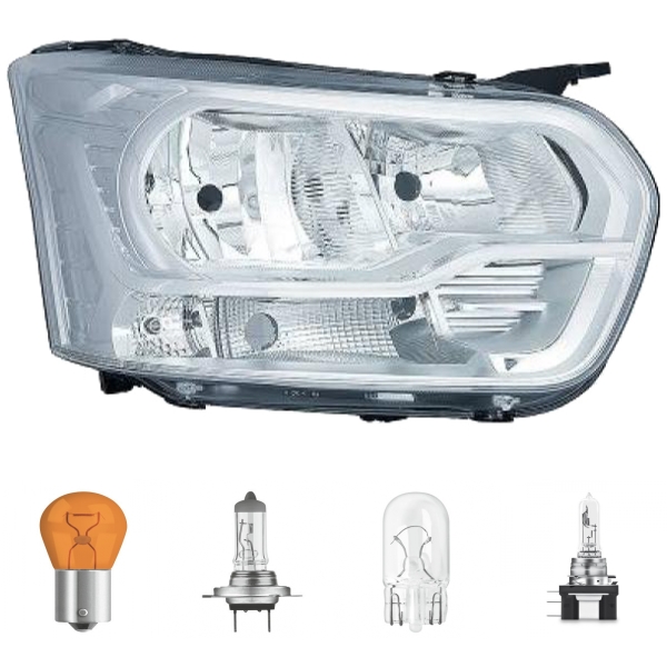 Scheinwerfer H7 Depo rechts passt für Ford Transit V363 (FAD/FCD/FED) ab 13-16 inklusive Leuchtmittel/Birnen