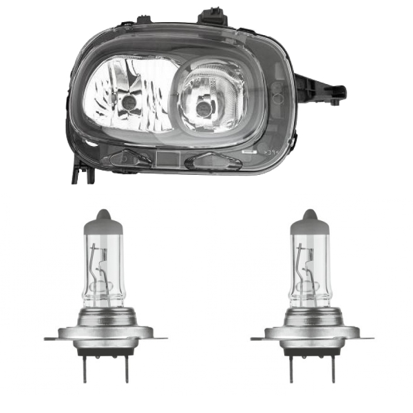 Scheinwerfer Depo H7/H7 rechts passt für Citroen C3 III (SX) ab Baujahr 16-20 inklusive Leuchtmittel/Birnen