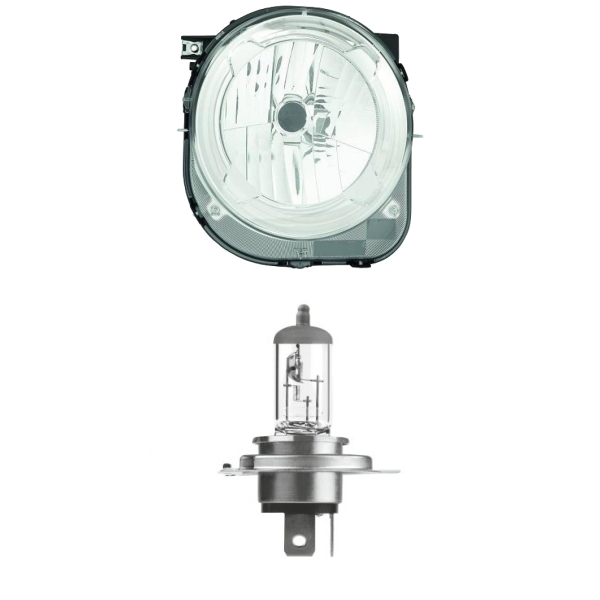 Scheinwerfer mit Motor H4 links passt für Jeep Renegade SUV (BU) ab 2014-2018 inklusive Leuchtmittel/Birnen