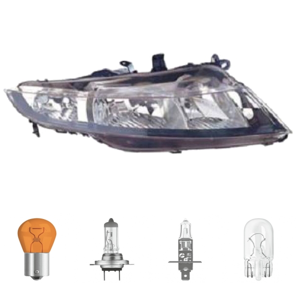 Scheinwerfer Depo H7/H1 rechts passt für Honda Civic VIII Hatchback FN ab 06-11 inklusive Leuchtmittel/Birnen