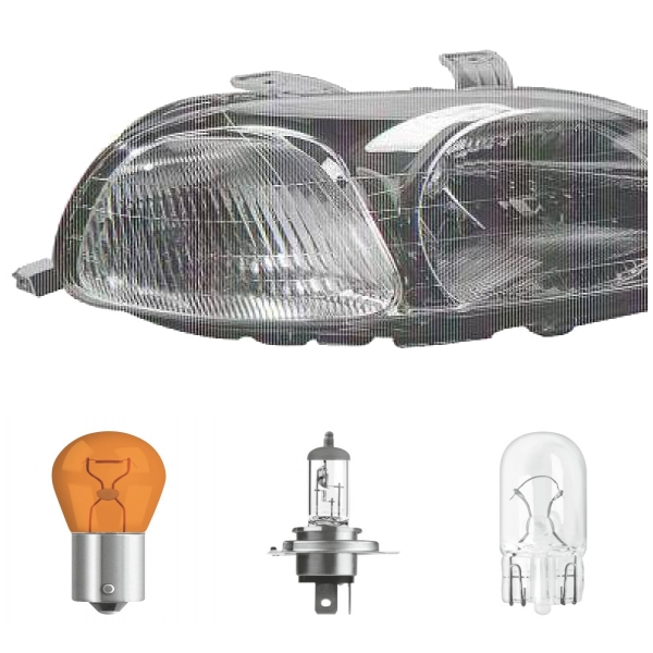 Scheinwerfer Depo rechts passt für Honda Civic VI (EJ) ab Baujahr 1995-1999 inklusive Leuchtmittel/Birnen