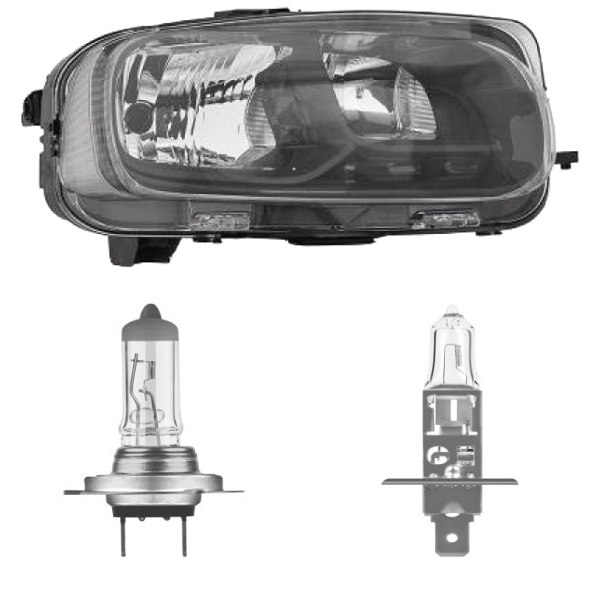 Halogen Scheinwerfer Depo H7 rechts passt für Citroen Berlingo Kasten (K9) ab 18 inklusive Leuchtmittel/Birnen