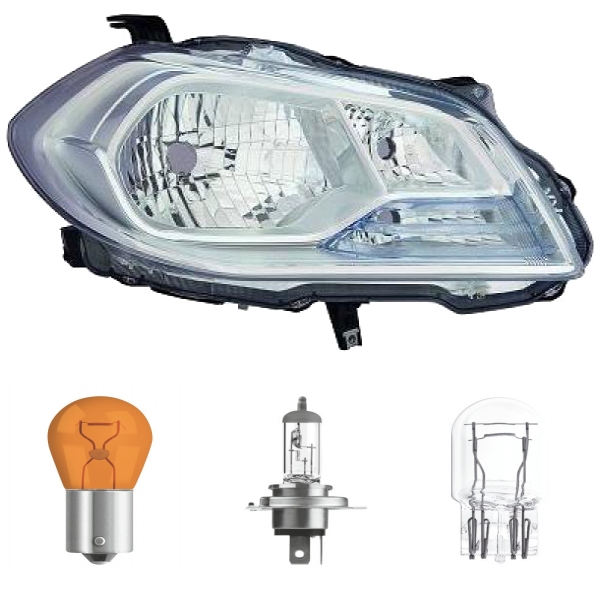 Scheinwerfer H4 Depo rechts passt für Suzuki SX4 S-Cross (JY) ab 2013-2016 inklusive Leuchtmittel/Birnen