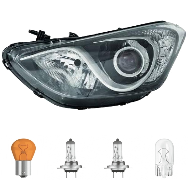 Scheinwerfer H7 Depo links passt für Hyundai i30 Limo/Kombi (GD) ab 2012-2015 inklusive Leuchtmittel/Birnen