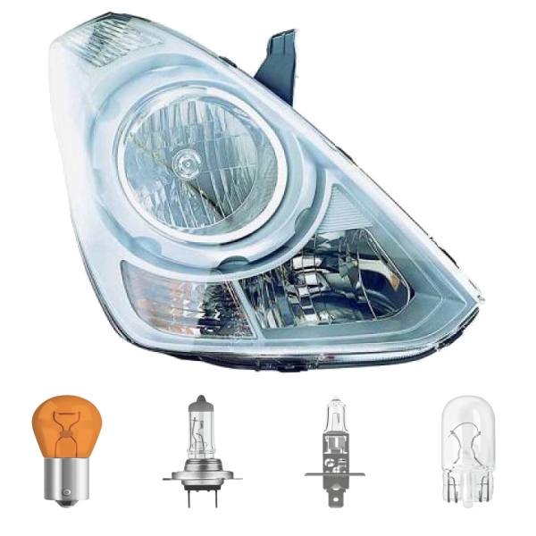 Scheinwerfer Depo H1/H7 rechts passt für Hyundai H-1 Cargo Travel (TQ) ab 08-18 inklusive Leuchtmittel/Birnen