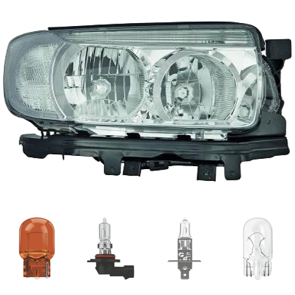 Scheinwerfer Depo HB3/H1 rechts passt für Subaru Forester (SG) ab 2005-2008 inklusive Leuchtmittel/Birnen